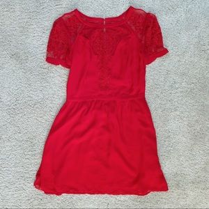 KIMICHI BLUE // VINTAGE RED LACE DRESS
